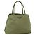 PRADA Borsa a mano in nylon verde argento Auth 174369