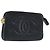 Pochette CHANEL COCO Marca Pelle Caviar Nero Oro CC Auth AMZ108 D'oro