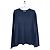 Balmain by Olivier Rousteing 2010s Distressed Henley Button Longsleeve Shirt Navy blue