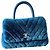 Trendy CC Chanel Shearling-Tasche mit Lammlederverzierungen Dunkelblau