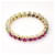 Autre Marque 14-karat yellow gold ring with blue sapphires, pink rubies, and green tsavorites Red  - view 5