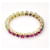Autre Marque 14-karat yellow gold ring with blue sapphires, pink rubies, and green tsavorites Red  - view 7