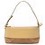 Borsa a spalla in pelle di vitello e suede beige Burberry con cucitura