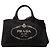 Prada Black Canvas Canapa Logo Tote Schwarz