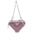 Pochete Triangular de Cetim e Couro com Cristais Rosa da Prada