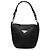 Borsa intrecciata in tessuto nero Prada