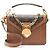 Borsa a spalla bifacciale in tela Monogram e pelle di vitello Louis Vuitton Marrone