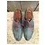 Autre Marque Scarpe Derby Botti Uomo in Pelle Intrecciata Blu Verde - vista 3