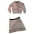 Chanel Strickset - Pullover und Rock Weiß Rot Blau