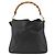 Borsa a Spalla in Pelle Gucci Bamboo 2way Nera Oro 001 1705 1638 Auth YKZ462 Nero D'oro - vista 2