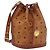 Borsa a corda Vicetos Logogram MCM in pelle PVC marrone e oro Auth AMZ492 D'oro