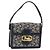 Céline Borsa a spalla Celine C Sulky Carriage in tela blu navy e oro Auth ARZ786 D'oro