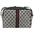 Gucci Borsa GG Supreme Sherry Line in PVC Blu Navy Oro Rosso 98 02 005 Auth INZ032 D'oro - vista 2
