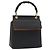 Borsa a mano in pelle Gucci Bamboo nera e oro 000 1014 1888 Auth INZ098 Nero D'oro