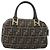 Borsa a mano in tela Zucca FENDI nera e marrone Auth YKZ272 Nero - vista 2