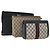 GUCCI GG Supreme Plus Borsa Clutch Sherry Line PVC 3 Set Nero Beige Auth 166799