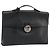BALLY Borsa da lavoro in pelle nera argento Auth BSZ315 Nero