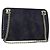 CHANEL Borsa a Mano Matelassé con Catena Cotone Blu Navy Oro CC Auth YKZ061 D'oro