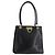 Bolsa de Ombro Gancini em Couro Preto e Dourado Salvatore Ferragamo Auth ARZ826