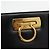 Bolsa de Ombro Gancini em Couro Preto e Dourado Salvatore Ferragamo Auth ARZ826 - vista 10