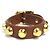 Bracciale in pelle marrone Prada con charm