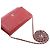 Wallet On Chain Cartera Chanel de piel de cordero grabada CC roja con cadena Camelia - vista 14