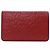 Wallet On Chain Cartera Chanel de piel de cordero grabada CC roja con cadena Camelia - vista 4