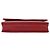 Wallet On Chain Cartera Chanel de piel de cordero grabada CC roja con cadena Camelia - vista 5