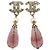 Orecchini push back in perle finte con strass placcati in oro CC dorato di Chanel D'oro
