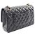 Borsa a Spalla Chanel Matelassé Double Flap Icon Charm Nero - vista 2