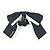 Chanel Vintage CC Coco Mark Scrunchie de Seda Negro Blanco