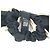 Chanel Vintage CC Coco Mark Scrunchie de Seda Negro Blanco - vista 7