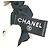 Chanel Vintage CC Coco Mark Scrunchie de Seda Negro Blanco - vista 9