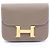 Billetera bi-fold slim Constance de Hermès Castaño Gris pardo