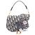 Borsa Mini Saddle Christian Dior Beige Blu navy