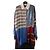 Autre Marque Langärmliges Kleid mit Patchwork-Pailletten Schwarz Rot Blau Mehrfarben Golden Grün