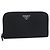 Cartera larga de nylon negro Prada