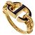 Anello con logo CD 30 Montaigne Christian Dior Nero D'oro
