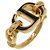 Anello con logo CD 30 Montaigne Christian Dior Nero D'oro - vista 2