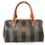 Fendi Vintage Pecan Mini Boston Handtasche Khaki
