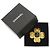 Timeless Goldene Metallbrosche mit Kleeblattstein Chanel Coco Mark Vintage 96A Schwarz - Ansicht 2