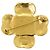 Timeless Goldene Metallbrosche mit Kleeblattstein Chanel Coco Mark Vintage 96A Schwarz - Ansicht 3