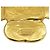 Timeless Goldene Metallbrosche mit Kleeblattstein Chanel Coco Mark Vintage 96A Schwarz - Ansicht 5