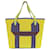 Borsa Tote Pure Sangle Hermès Blu D'oro Giallo - vista 3
