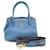 Borsa in pelle blu Prada