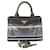 PRADA Mini Borsa a Mano/Spalla in Canapa Patchwork Nero Blu navy  - vista 11