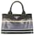 PRADA Mini Borsa a Mano/Spalla in Canapa Patchwork Nero Blu navy  - vista 2