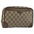 GUCCI GG Supreme Clutch Bag PVC Beige Oro Auth 175370 D'oro