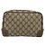 GUCCI GG Supreme Clutch Bag PVC Beige Oro Auth 175370 D'oro - vista 3