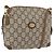 Borsa a Spalla GUCCI GG Plus Supreme PVC Beige Oro Auth 175391 D'oro